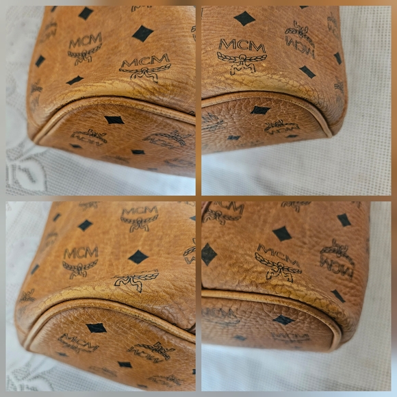 MCM Cognac Monogram Handbag Tote Bag AUTHENTIC - Picture 11 of 16